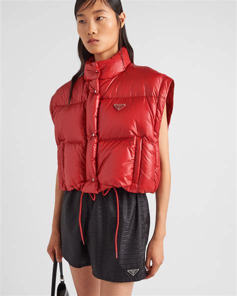 prada re-nylon cropped convertible down jacket